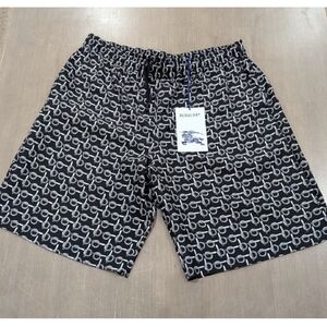 Burberry "B Closure" Mulberry Silk Twill Shorts Black/Silver XL